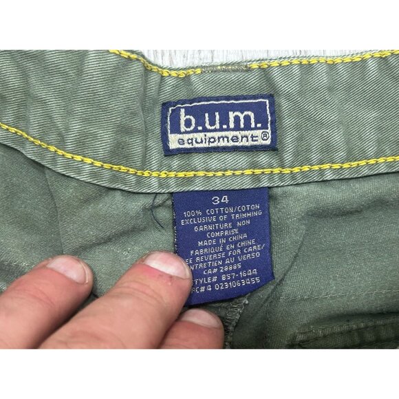 Bum Equipment Cargo Short Men's Size 34 Cargo Pockets Outdoor Army Green - Picture 3 of 7